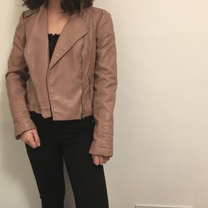 Faux learher tan jacket nwot